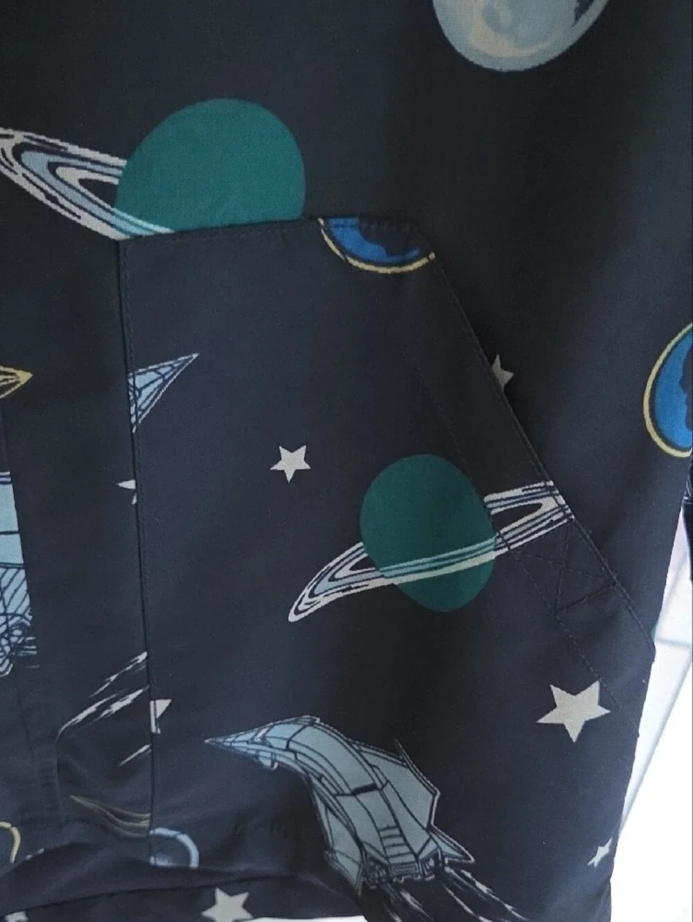 Gymboree Boys' Space Rocket Hooded Raincoat - Black & Blue NWOT